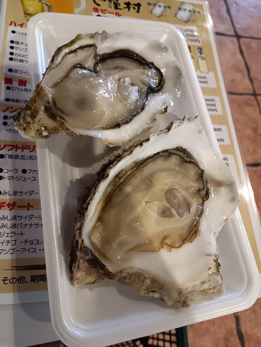 darrrrknessness's tweet photo. 牡蠣おかわりとホヤ！目の前でパートのおばちゃんとだべりながら捌いてもらったやつ。
牡蠣も生OKでこれ400円はどうして？？？ https://t.co/ycN4UuW1f6