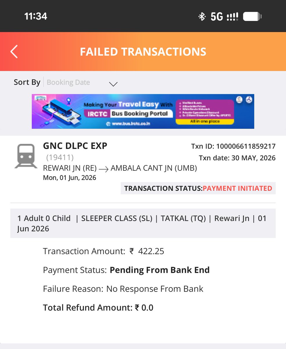Ashwanithegaur's tweet photo. @IRCTCofficial amount paid but ticket not provided with the failure reason" no response from bank". Please provide me a confirm ticket or refund my complete amount immediately. https://t.co/zzh33r5wy0
