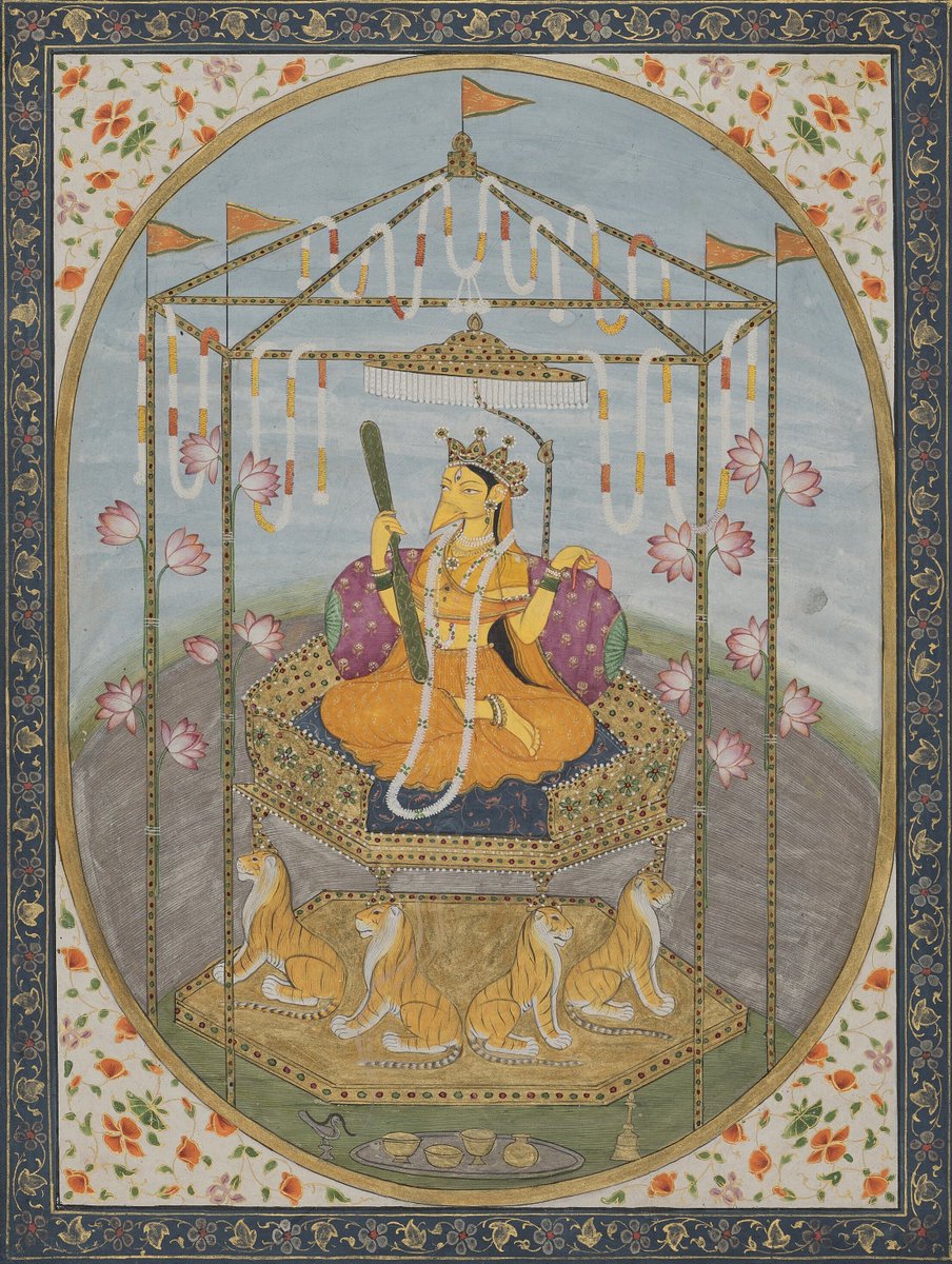 SiaGuleria's tweet photo. A painting depicting Goddess Bagalamukhi

ca. 1820
Guler, Kangra https://t.co/3vd3QUb3bD