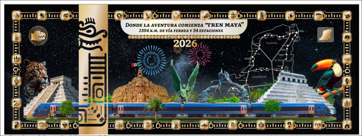 _wjeth's tweet photo. Mexico train ticket design goes pretty hard.

"Graphic Design is my Passion' X Mayan Futurism https://t.co/mZSPqNacCe