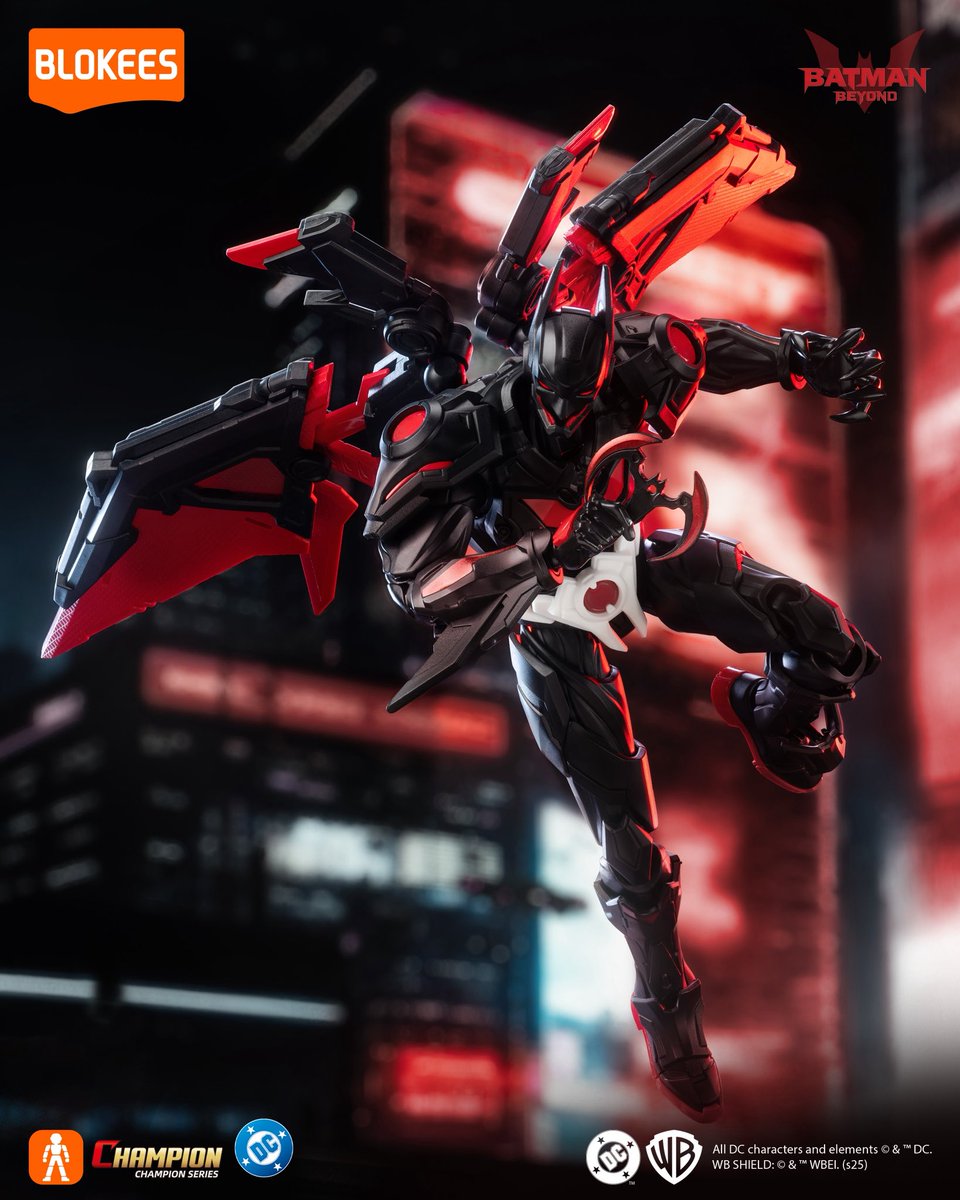 blokees_jp's tweet photo. #ブロッキーズ CHAMPION CLASS
『バットマン・ビヨンド』

未来都市を駆ける新世代のバットマン🦇

存在感を放つシャープな造形と印象的なウィングデザインに加え、豊富な交換パーツも付属✨

6月上旬より順次発売予定🚨

#BLOKEES
#CHAMPIONCLASS
#DC
#バットマンビヨンド https://t.co/8Kgye0onWV
