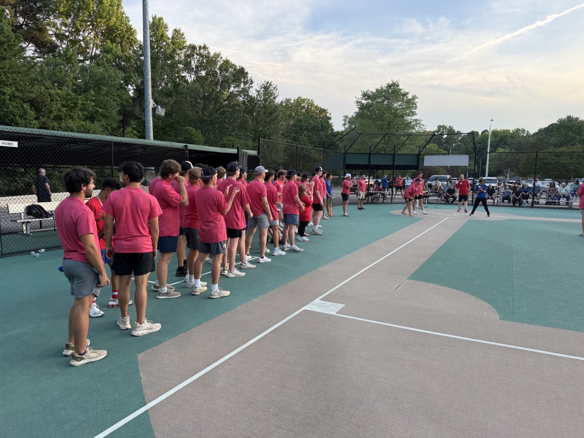 MLoftheTriangle's tweet photo. Absolutely wild atmosphere for Game 2 of our Friday World Series with the Spartans from University of Tampa and Falcons from Bentley University (MA). https://t.co/SPVTaif7BS