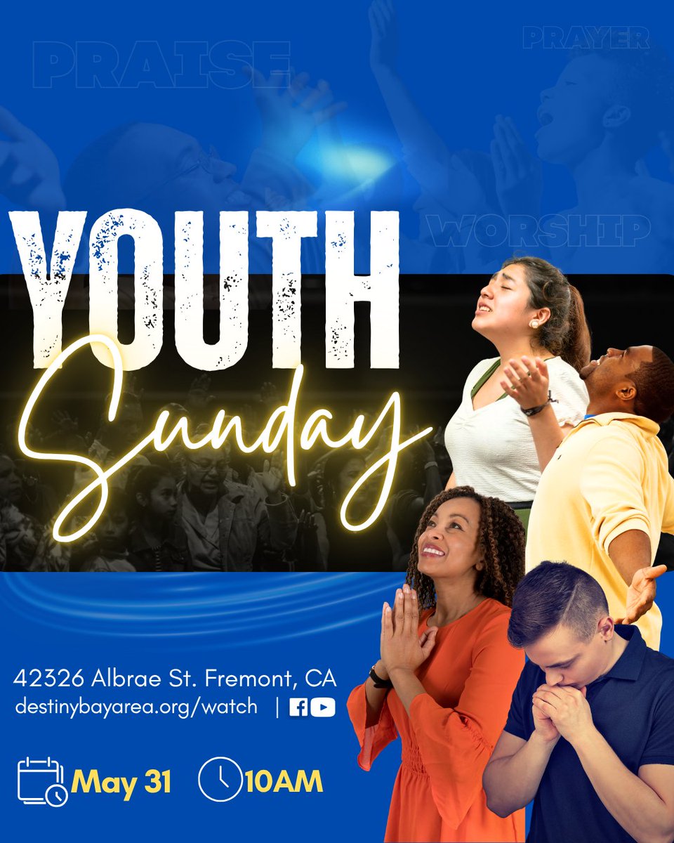 DestinyBayArea's tweet photo. 🌟 We’d love to see you this Sunday at Destiny for worship at 10AM. Come as you are and be encouraged — your church family is waiting for you! 🙏 #DCF https://t.co/6twbgLyRQ0