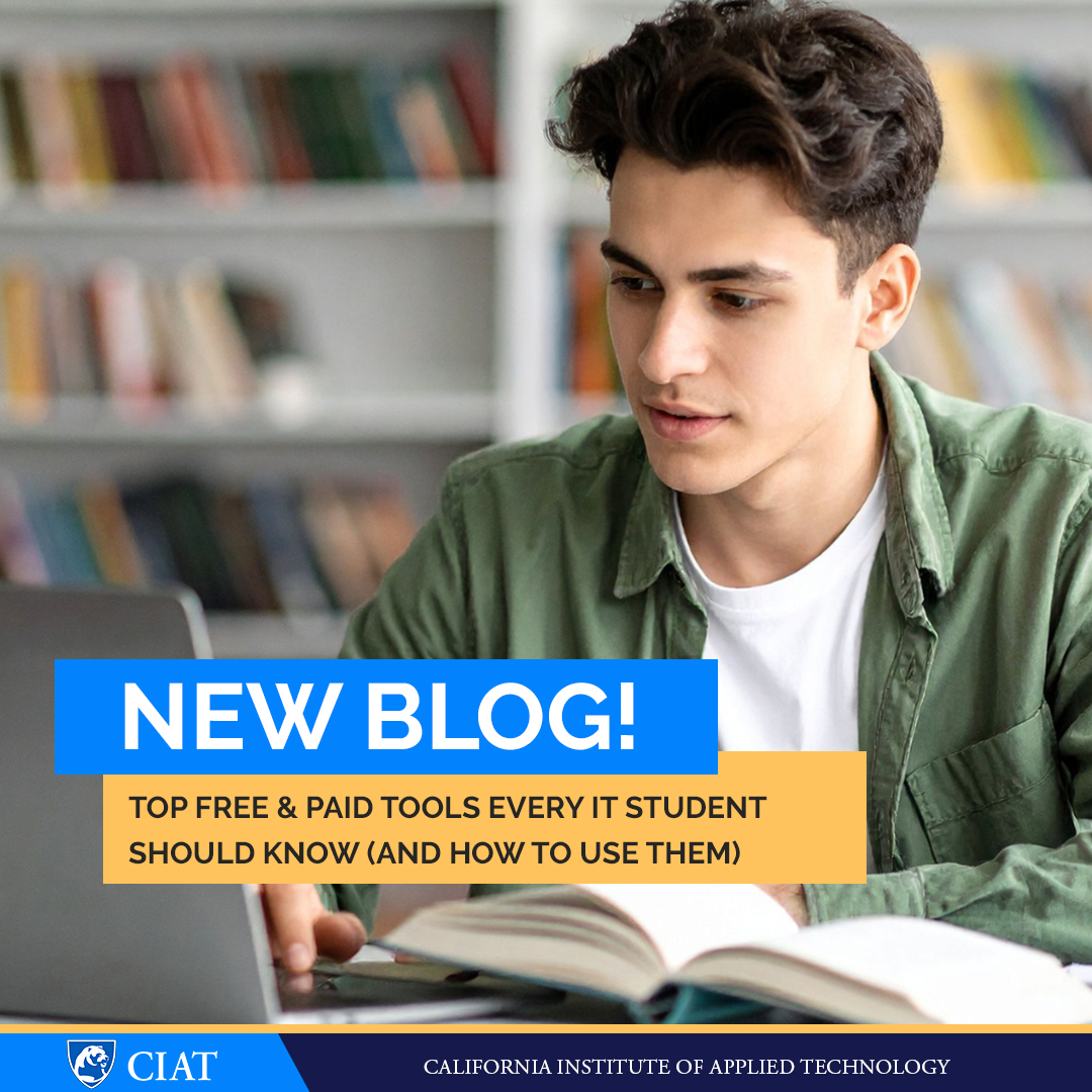 CIATedu's tweet photo. Top Free &amp; Paid Tools Every IT Student Should Know (and How to Use Them)⚙️🖥️

The tools you practice with as an IT student directly shape how prepared you are for real tech careers. Learn more at the link!➡️https://t.co/PW0TYeHWJa

#CIATedu #IT #cybersecurity #ITstudent #CIATblog https://t.co/fSVRQgUueL