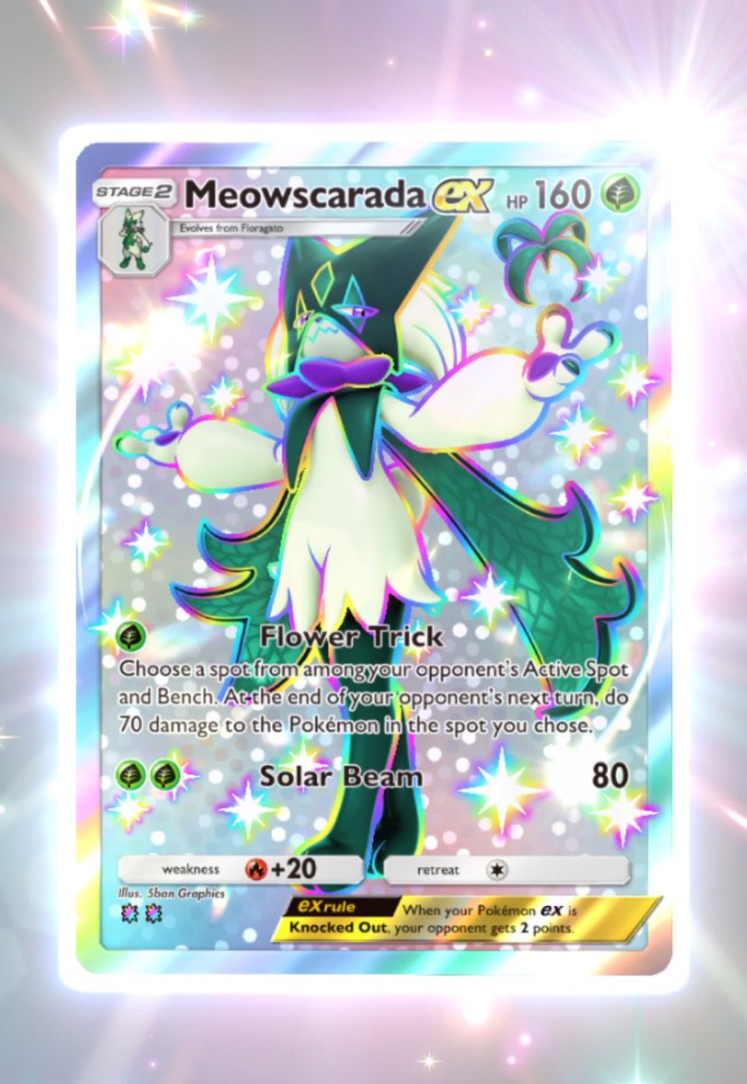 Pokemon_isis's tweet photo. ポケモンGOとポケポケで
マスカーニャ色違い来たっ！Σ(°꒫°◍)

かあいい✨💚︎

#ポケポケ
#ポケモン https://t.co/kcDkEn0o3I