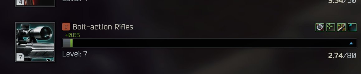 TheFaizyr's tweet photo. @domontovich hey! question, any chance for bolt-Action Skill to have a higher XP gain modifier? 
as a sniper main in tarkov.
 it's a little impossible to truly level it anywhere near as cfast by using it as other weapons, due to there being less shots in general. https://t.co/8wkUHDL0ow