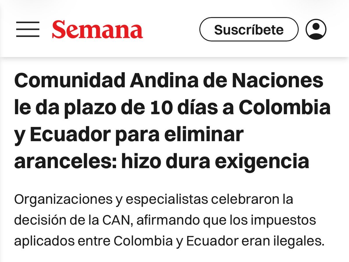 AntonioJCorreaJ's tweet photo. Menos show y más verdad. La Comunidad Andina ordenó el 7 de mayo desmontar los aranceles entre Colombia y Ecuador y dio orden de cumplir la decisión. La decisión ya estaba tomada, ya estaba notificada y ya debía cumplirse. 

Ahora pretenden vender como una hazaña de campaña lo que era una obligación internacional previamente ordenada.

¡DEJEN DE ENGAÑAR A COLOMBIA! Subestiman la inteligencia de los ciudadanos. La política debe hacerse con la verdad, no con montajes y engaños. 

Ayúdenme a compartir para que le llegue la verdad a la gente. 

@petrogustavo 
@IvanCepedaCast 
@aida_quilcue