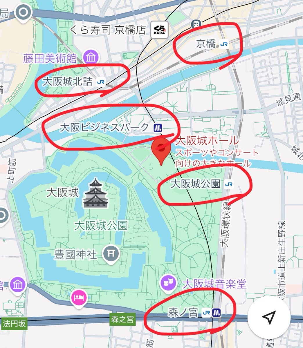 bbk_akr's tweet photo. 来週城ホ参加されるみなさん❣️

最寄り駅はJR大阪城公園駅か地下鉄ビジネスパーク駅だと思うけど、JR森ノ宮駅、地下鉄森ノ宮駅もめっちゃ近いよ🩵

そして各15分程歩けば、JR大阪城北詰駅、京橋駅もあるから公演後混むだろうから適当に選んで帰ろー☺️✌🏻

 #EXOinJapan   #EXO https://t.co/c0uwIU0Qwx