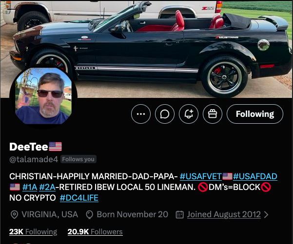 JayJosephVet's tweet photo. Join these 4 United States Veterans in assisting them as they build a foundation

@merican_great US Army Vet

@don_ukens US Navy Vet

@bryanhdaniels USMC Vet

@talamade4 USAF Vet

Do you have a spot for them and meet some great new friends? https://t.co/gUlDaoHmlh