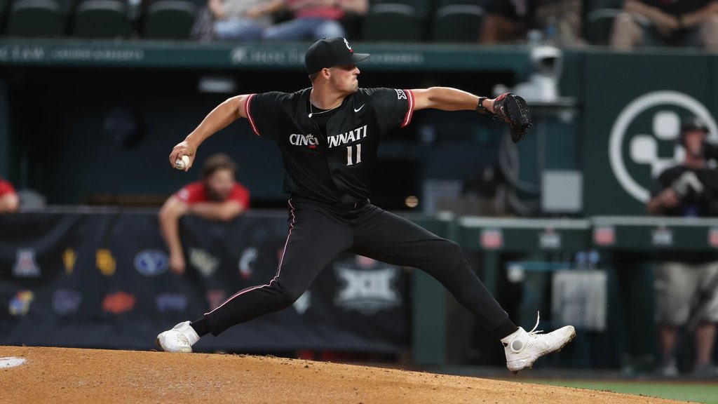 UCBarstool's tweet photo. Nate Taylor Tonight in the post season: 

6 innings pitched 
1 run (not earned)
5 scoreless 

ACE 🐐 https://t.co/q2SDCQkb6O