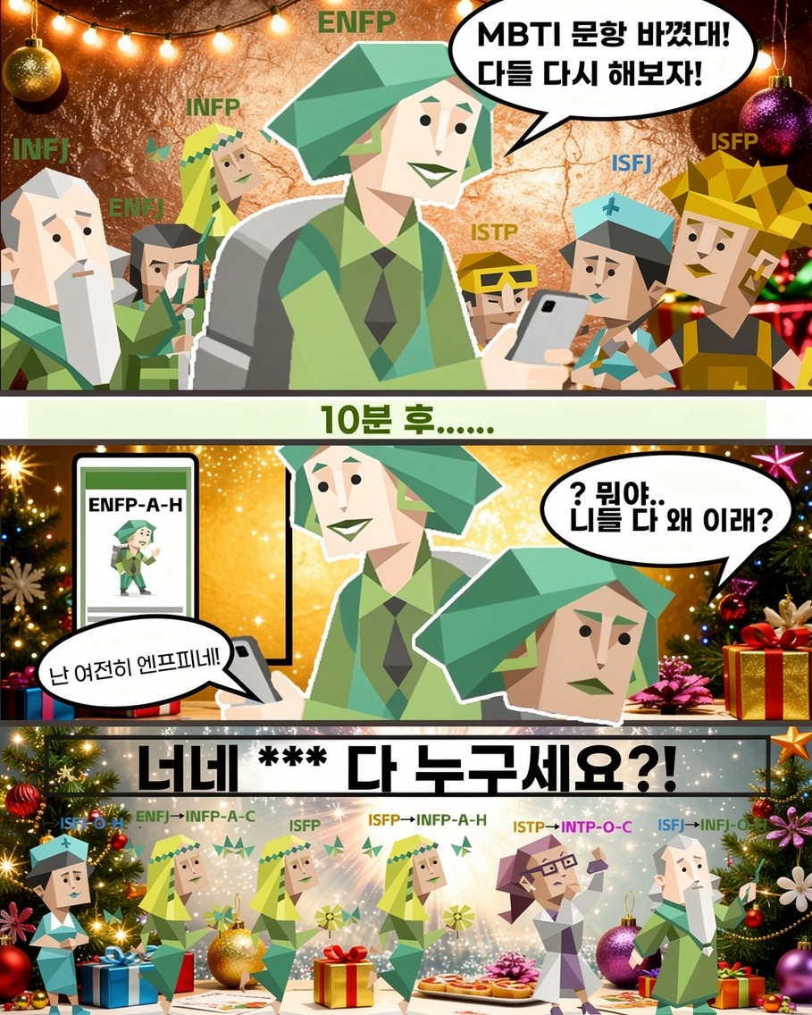 16persontype's tweet photo. INFP였다가 ENFP였다가... 맨날 결과 바뀌어서 MBTI 안 믿는다고?
그거 네 성격이 변한 게 아니라, 문항이 네 본캐를 못 담아서 그런 거래.
이번에 뜬 2026 업그레이드 버전은 다름!
내 영혼의 찐MBTI를 찾아주는 역대급 문항 등장함.
10명 중에 6명은 결과 바뀌었다는 그 테스트... 지금 바로 해봐!