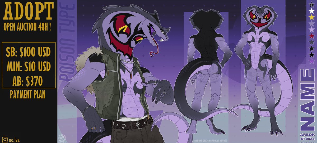 NolvA_Art's tweet photo. ADOPT ARBOK - OPEN AUCTION 48H

SB: $100
MIN: $10
AB: $370

Rules in the comments!

#pokemon #pokemonart #adoptpokemon #adoptfurry https://t.co/hsqyBGe6Pm
