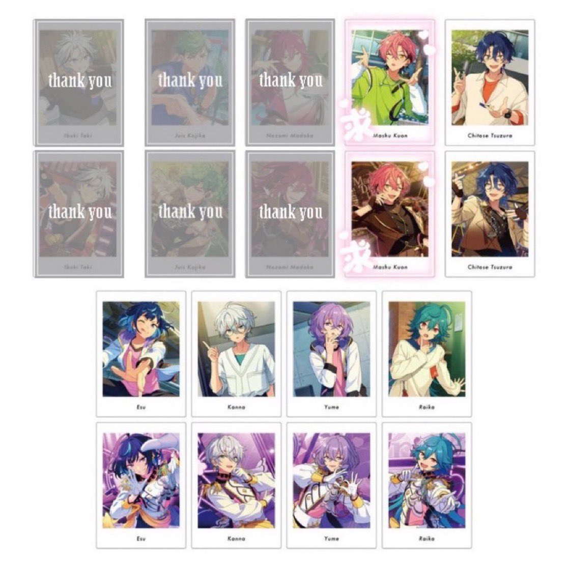 msmm_krin's tweet photo. 《 交換 》
あんスタ ぱしゃっつ P.A.shots!! debut collection-2- 15BOX予約済

譲￤*チトセ10、エス前10/後2、*カンナ11、*ユメ5、ライカ4

求￤舞珠

*は再交換分
福岡天神手渡し または 郵送交換 https://t.co/CdMdMAH1Me