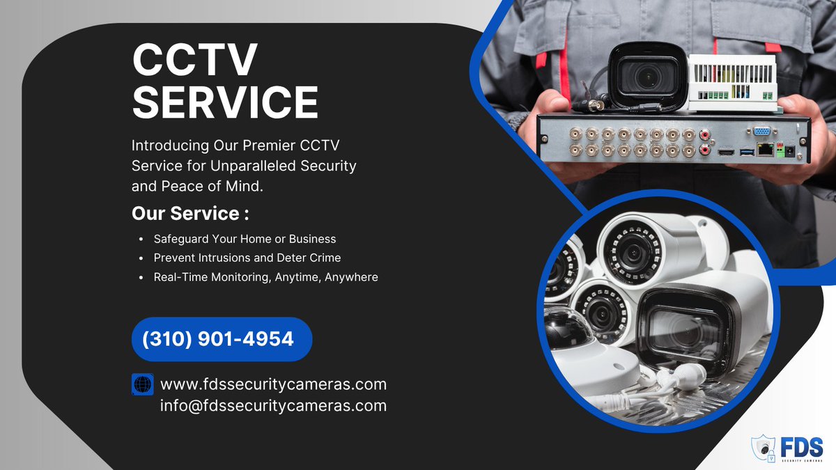cctv_la's tweet photo. 🛡️ Reliable CCTV Service 📹

Trusted cctv installation near me, security cameras installation los angeles, &amp; security camera technician near me.

📍 https://t.co/RNhS6TPHUJ
📞 (310) 901-4954
📧 info@fdssecuritycameras.com
#CCTVService #SecurityCameraInstallation #CCTVInstallation https://t.co/iLShiQh4WD