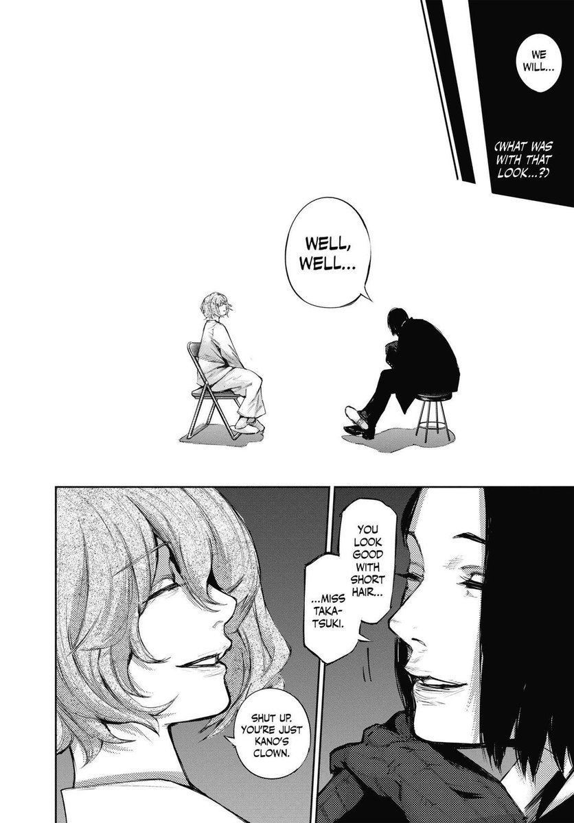 DavyDUsopp's tweet photo. Ishida putting Eto and Furuta in a blank space at the end of the chapter almost as if they exist outside the bounds of the story while positioning the two in a way that highlights their connection to the Meta narrative >>>
Whoโs doing it like Ishida?
#UsoGhoul https://t.co/ftGE6EwjtV