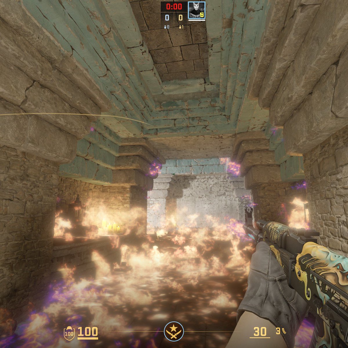 ItsBrokas's tweet photo. Missing textures in Ancient let you molly temple through the wall. @CounterStrike https://t.co/X8Lbv6N9yi