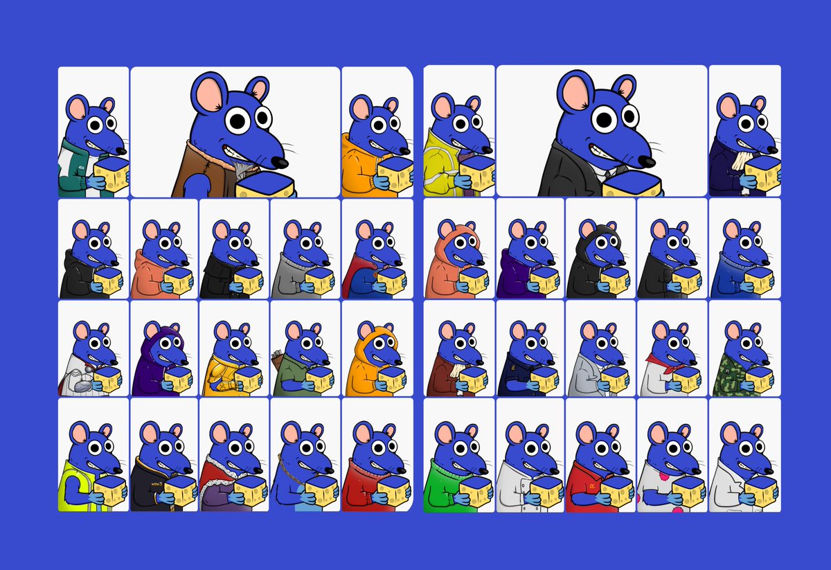 OgRats_'s tweet photo. Every rat got its own personality 🐭
36 clothing traits revealed.
Which fit is your favorite so far? https://t.co/o4UwSMuHLa