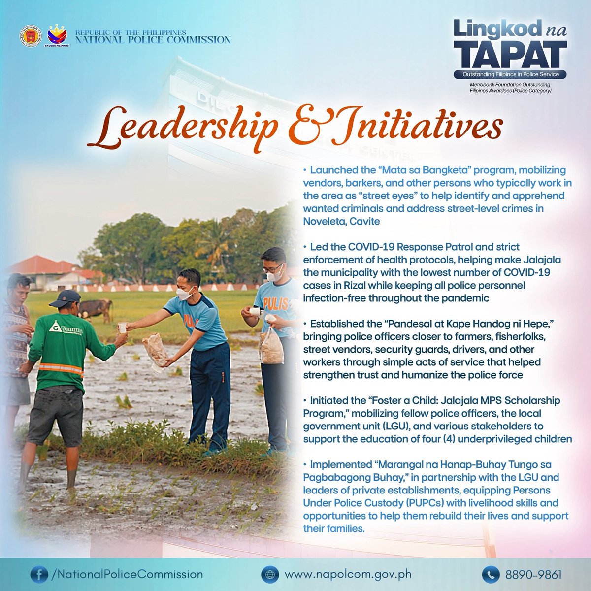 NAPOLCOMcentral's tweet photo. LINGKOD NA TAPAT: OUTSTANDING FILIPINOS IN POLICE SERVICE

Metrobank Foundation Outstanding Filipinos Awardees (Police Category)
 
Read full article here:
https://t.co/K0VjNoEZGQ https://t.co/I7w6DyUGL2