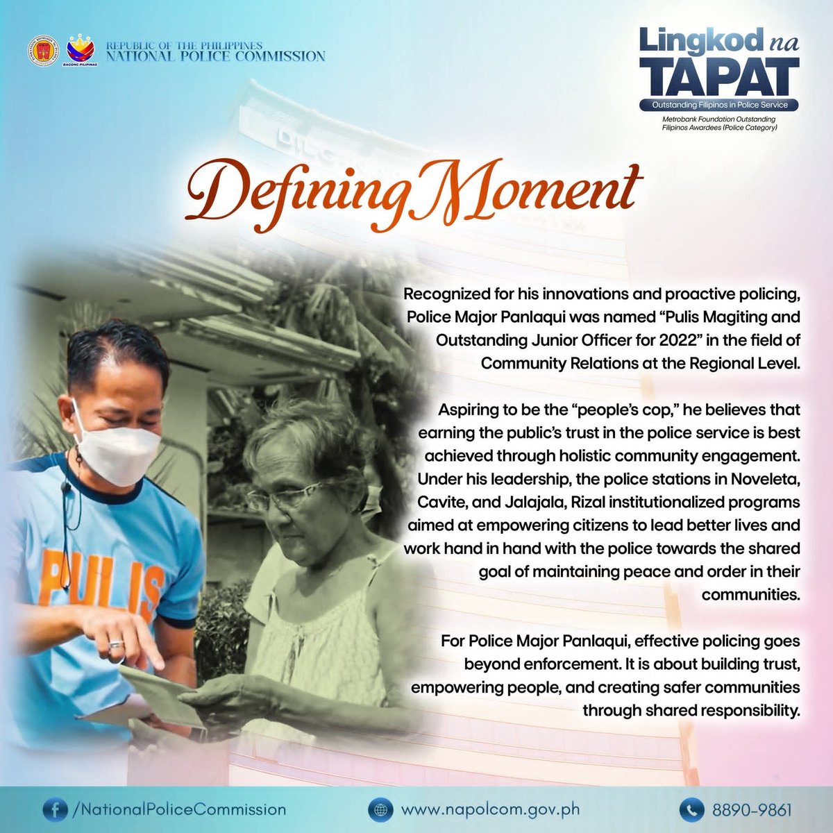 NAPOLCOMcentral's tweet photo. LINGKOD NA TAPAT: OUTSTANDING FILIPINOS IN POLICE SERVICE

Metrobank Foundation Outstanding Filipinos Awardees (Police Category)
 
Read full article here:
https://t.co/K0VjNoEZGQ https://t.co/I7w6DyUGL2