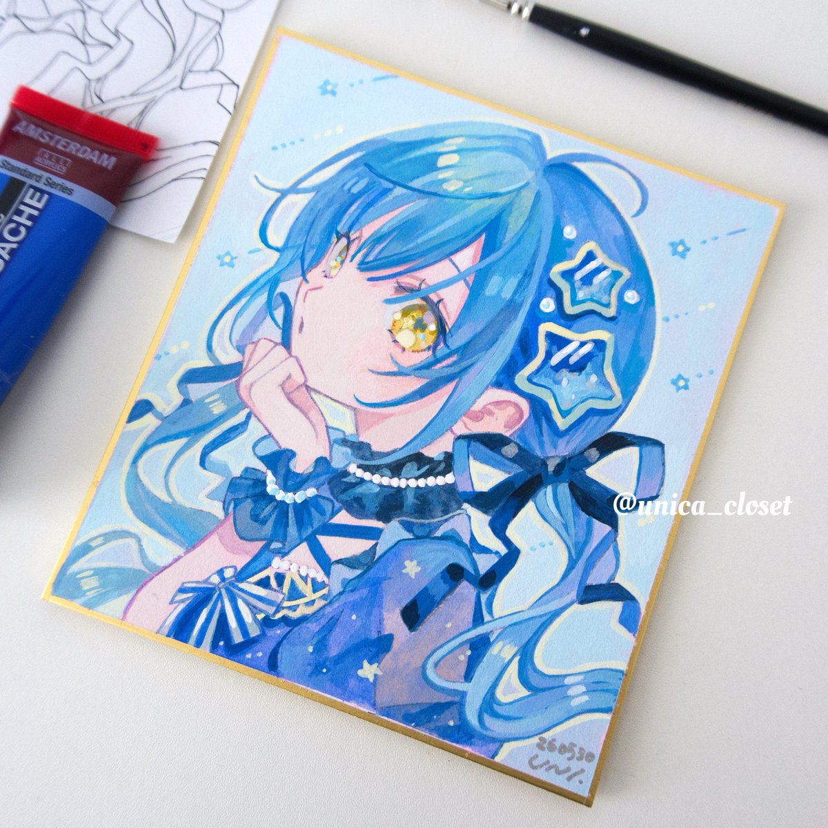 Tamimoon サイン入りアクリル・ガッシュイラスト アクリルガッシュ