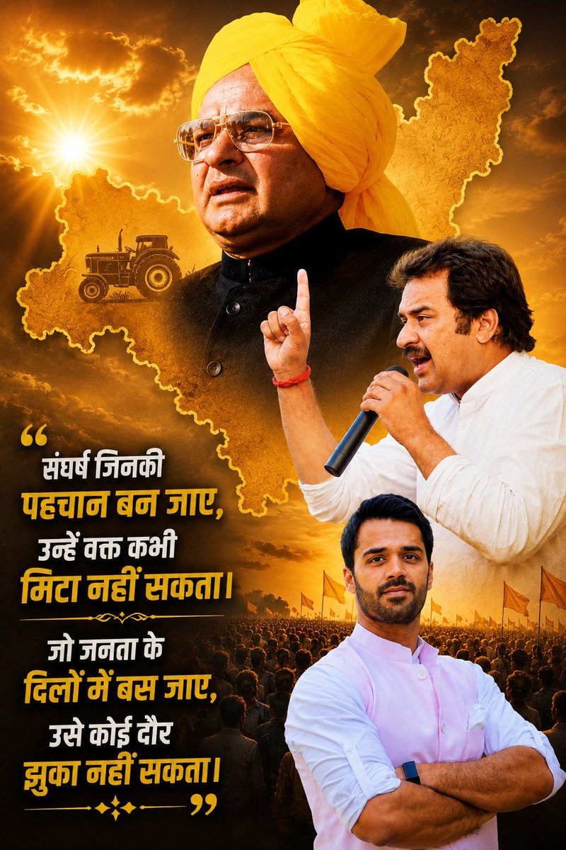 MPrakashvir's tweet photo. संघर्ष जिनकी पहचान बन जाए, उन्हें वक्त कभी मिटा नहीं सकता।

जो जनता के दिलों में बस जाए, उसे कोई दौर झुका नहीं सकता। 
@k https://t.co/qMOpP3xzLk