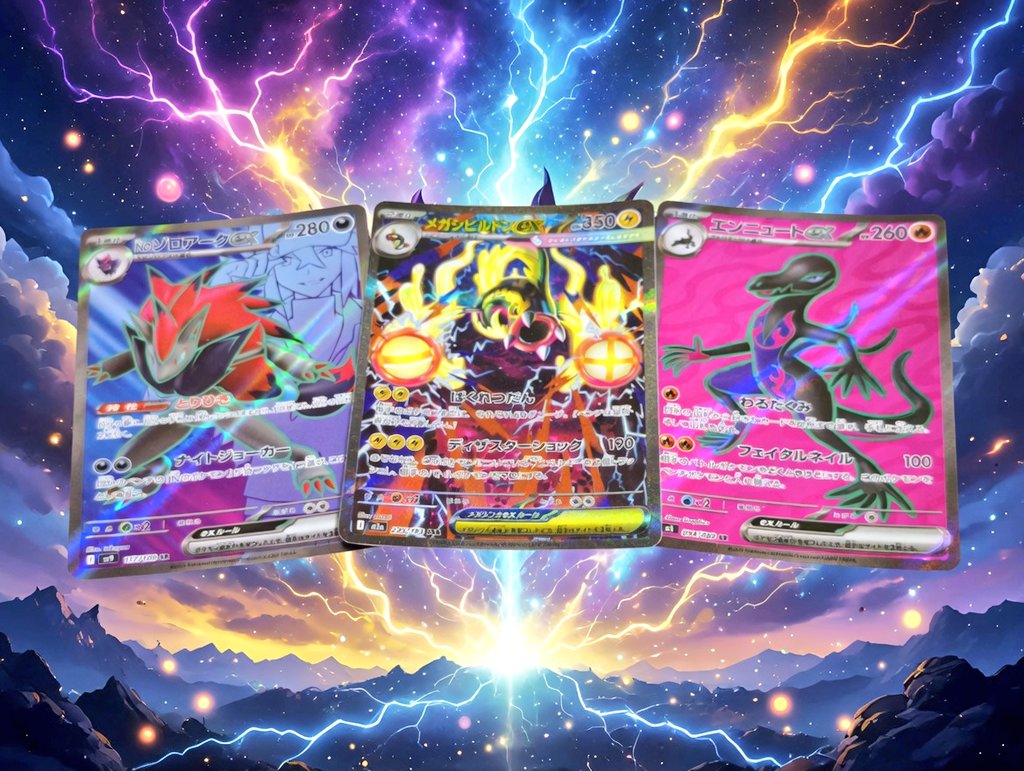 Pokemonlana's tweet photo. マイルドプレ企画✨

ゾロアークexSR、メガシビルドンexSAR、エンニュートexSR  

1名様にプレゼント(_ ･A･)_ﾊﾞｧﾝｯ!!

フォローリポストのみで簡単完了✌️

好きな果物書いたら確率🆙

6月3日〆 https://t.co/rXgTLKZjdF