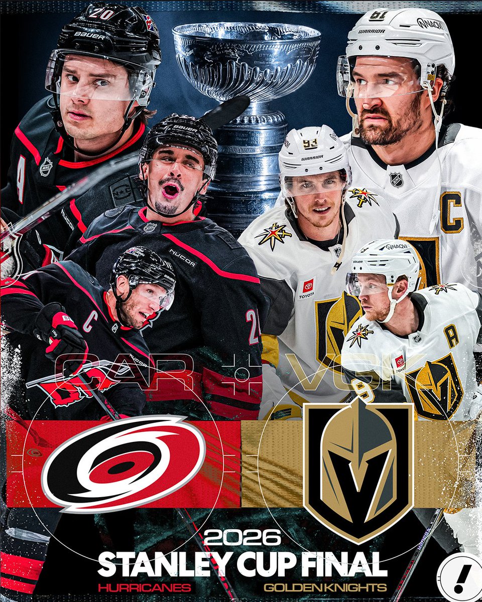 YahooSports's tweet photo. THE STANLEY CUP FINAL IS SET 🏆 

Who is your pick to win it all? 👀 https://t.co/p4HYFDuGBv