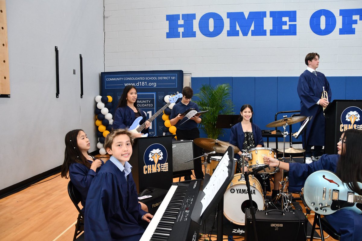 mrmorong's tweet photo. Congratulations to our 2025-2026 8th Grade Jazz Band students! Thank you for a wonderful year of music making. #Graduation2026 #d181proud https://t.co/qEqyldFFGb