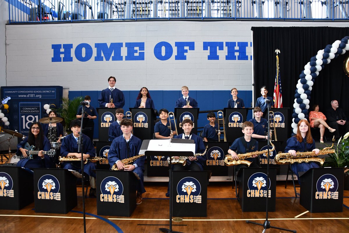 mrmorong's tweet photo. Congratulations to our 2025-2026 8th Grade Jazz Band students! Thank you for a wonderful year of music making. #Graduation2026 #d181proud https://t.co/qEqyldFFGb