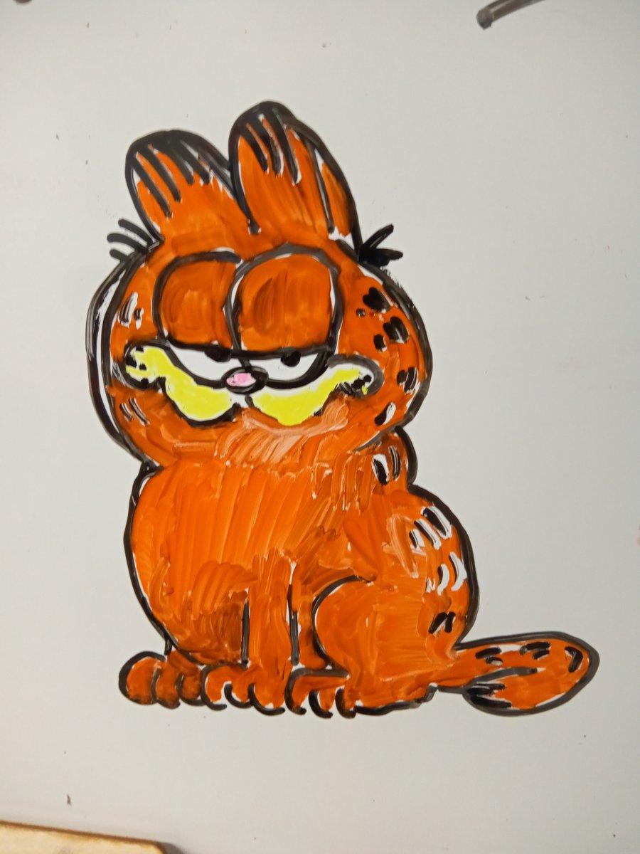 obscureReviewer's tweet photo. Garfield whiteboard drawing. https://t.co/AejSmtsukH