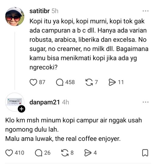 rasjawa's tweet photo. Baiklah suhu Danpam, mulai besok saya akan nyemilin biji kopi layaknya makan sukro... 🫘🫘🫘 https://t.co/2ZTV63JCkq