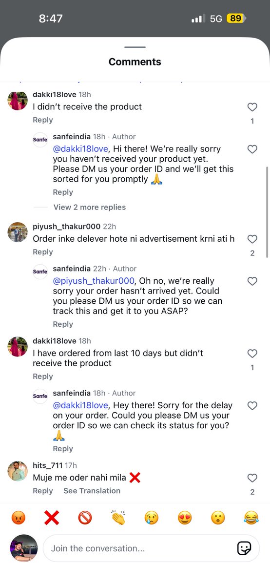 unprofessiona_d's tweet photo. @jagograhakjago  @HMOIndia @AshwiniVaishnaw this is gone be one of the biggest ecommerce scam in india by @sanfe_india i have ordered on 11 but still no response and not even 1 person is getting order @DelhiPolice @Uppolice @MumbaiPolice @MPPoliceDeptt @CPHydCity @PMOIndia #sanfe https://t.co/ZThmE0eYy2