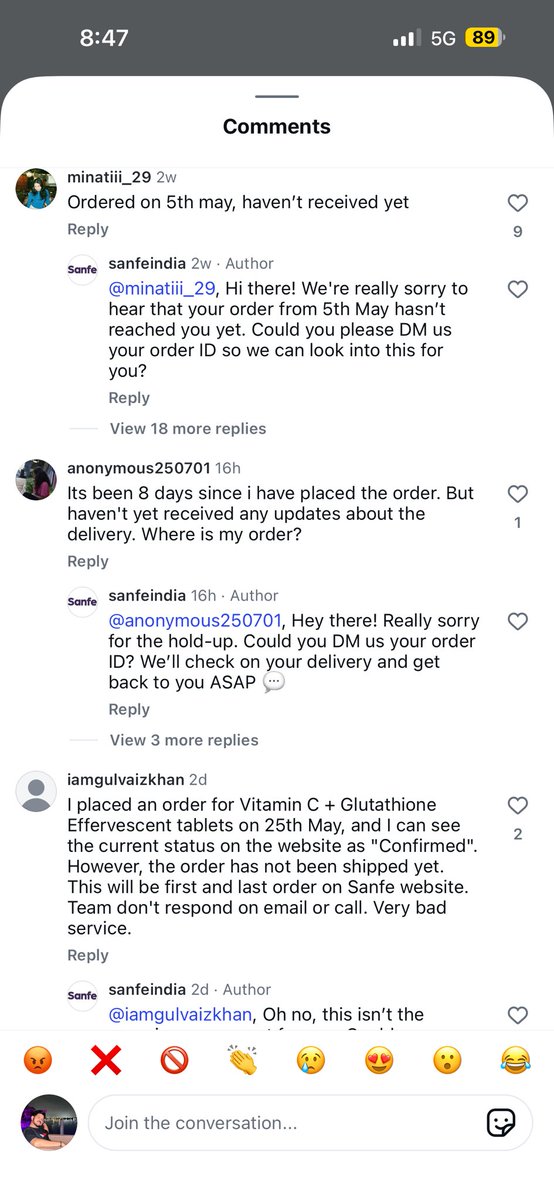 unprofessiona_d's tweet photo. @jagograhakjago  @HMOIndia @AshwiniVaishnaw this is gone be one of the biggest ecommerce scam in india by @sanfe_india i have ordered on 11 but still no response and not even 1 person is getting order @DelhiPolice @Uppolice @MumbaiPolice @MPPoliceDeptt @CPHydCity @PMOIndia #sanfe https://t.co/ZThmE0eYy2