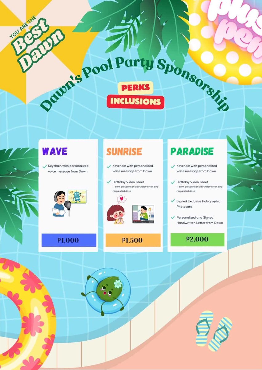 DAWNutsofc's tweet photo. 🌊 CALL FOR EVENT SPONSORS 🌊
As we prepare for Dawn’s Birthday Pool Party on June 20 at Casa Rap Resort,
📩 If you're interested in becoming a sponsor, please fill out this link: https://t.co/fhg35m6aLy
Thank you for helping us make Dawn's special day extra special. https://t.co/UcWYKaC02F