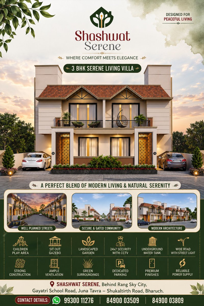 hellobharuch's tweet photo. Booking Open...

👉3BHK Serene Living Villa

🔹With Lifestyle Living Amenities
🔹Plan Your Visit Today

🕹️
Shashwat Serene
Behind Rang Sky City,
Gayatri School Road,
Tavra Shuklatirth Road,
Bharuch 

📱 9930011276
📱 849003509
📱 849003809 https://t.co/oOKuPrLyl8