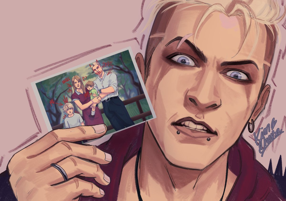 Kimblechman's tweet photo. Dukken holding a family photo

#oc #originalcharacter https://t.co/hZHx0YdxV7
