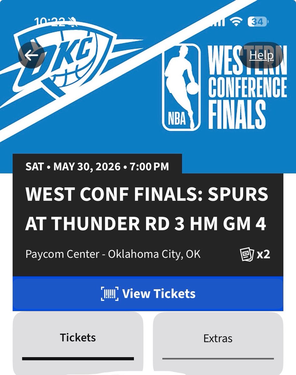 Steveejoh's tweet photo. The biggest Thunder🏀game ever against the Spurs!  I’ll be able to say I was there 👀!  
#ThunderUp #SGA #MVP https://t.co/EgE78WEzbv
