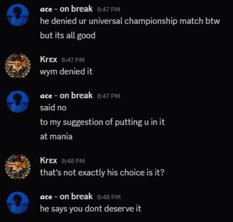 wraithDW's tweet photo. @KN_Rblx @ctIlyst Why tf would you get a Universal match on your return? https://t.co/NOQv1Z65dT