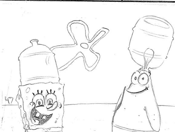 ArtofSpongebob's tweet photo. A drawing by Stephen Hillenburg and Vincent Waller from "Texas." https://t.co/qfqor1UxDA
