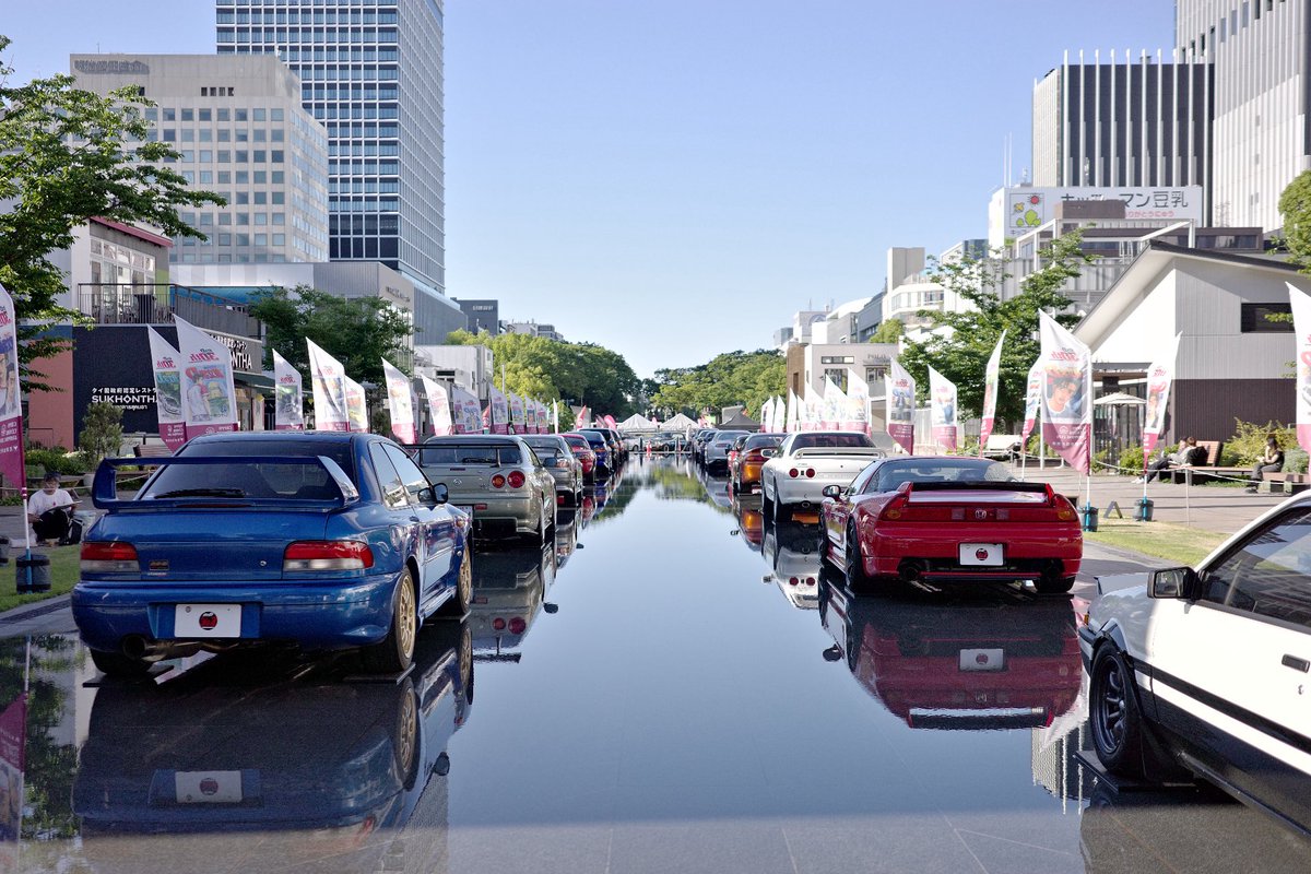 ABARTH595normal's tweet photo. 久屋大通でイニシャルDのイベントやってました。　
懐かしい車が沢山並んでました。
カプチーノを見て、当時購入目的で立ち寄ったディーラーに足蹴にされてスズキ嫌いになったのを思い出した。
唯一無二の車を作っているメーカーだけにつくづく残念。 https://t.co/KWS2lks9Iu