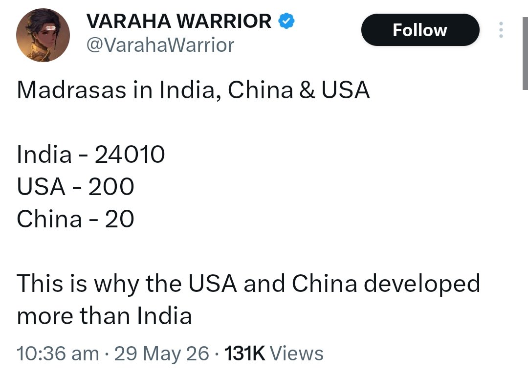 Khaleesiji's tweet photo. Temple in china - 0
Hindus in china - 0 

This is why China has developed more than India. https://t.co/PLJgSEmOs8
