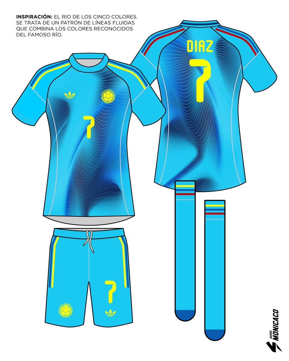 SuperMonicaco's tweet photo. 🇨🇴 Colombia: "Concept kit design" para el Mundial 2026.

#supermonicaco #colombia #DiseñoDeUniformes #uniformconcept #ConceptKit https://t.co/JsEasqs0M7