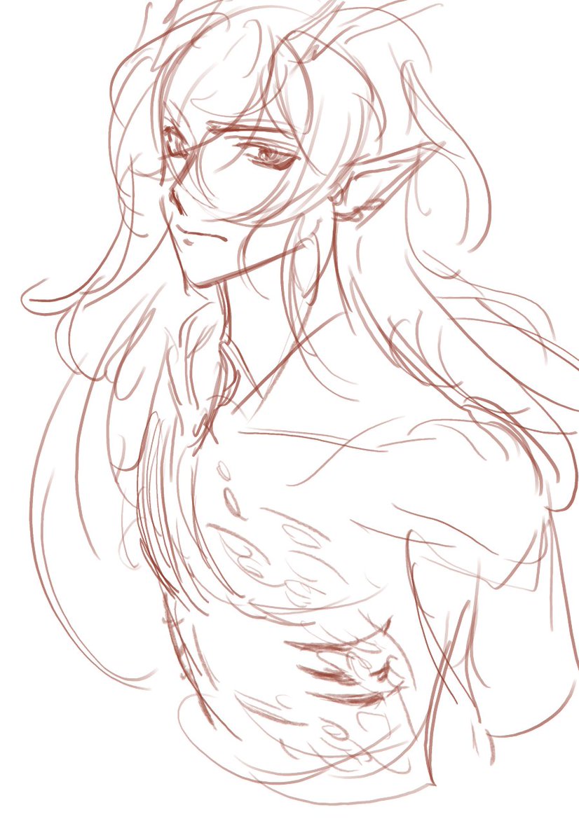BirdToasty's tweet photo. Some more scribbles + 2023 Dan Feng sketch the other 2023 sketches are too ugly 💀 https://t.co/EkO0c8H4yC