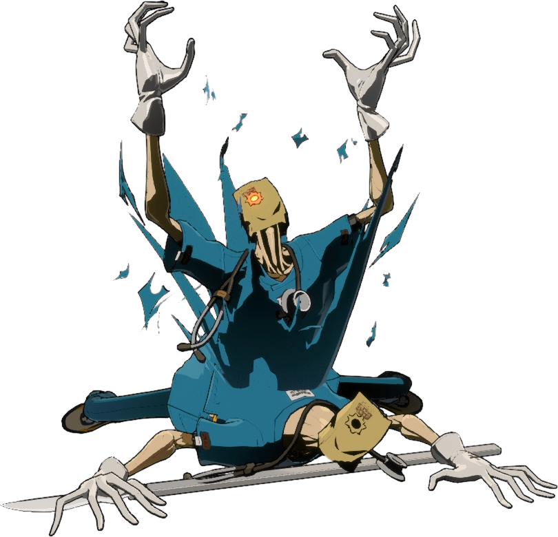 Koryuken's tweet photo. After playing a lot of GGST lately, I have come to the conclusion that ArcSys should get a little freaky with c.S anti-air replacements.

I propose Faust 2S becomes dash cancellable so he can follow up on air block but also dash cancel out of his own skin. https://t.co/yuA1WPublH