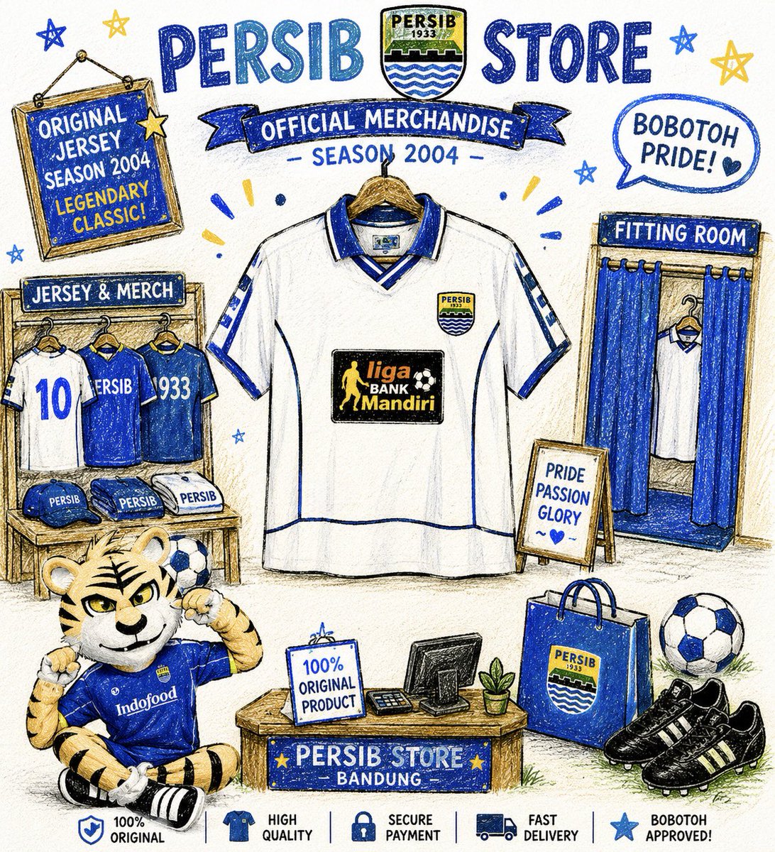 ipendut_'s tweet photo. Ada jersey yang langsung terasa “old school football”-nya begitu dilihat 🔵⚪

Persib away 2004 ini salah satunya.
Simple, presisi, dan tetap punya karakter kuat tanpa perlu desain berlebihan 👌✨

Buat kolektor jersey vintage atau Bobotoh yang suka nuansa klasik, rilisan seperti ini memang sulit dilewatkan 😮‍💨

🔗 https://t.co/QLLiT9Wu5u

#PersibBandungOfficial #JerseyVintage #PersibRetro #FootballHeritage #BobotohPersib #JerseyBolaOriginal #ClassicFootball #RetroKit #BandungFootball #Vintage