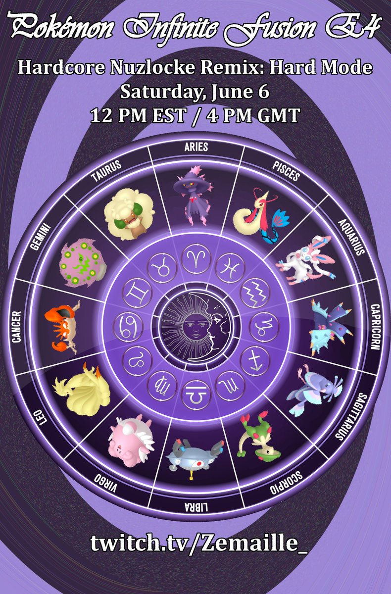 Zemaille_'s tweet photo. Pokémon Infinite Fusion Remix Hard Mode
Hardcore Nuzlocke Finale 
Saturday, June 6
12 PM EST (4 PM GMT) https://t.co/OXHircrdH8