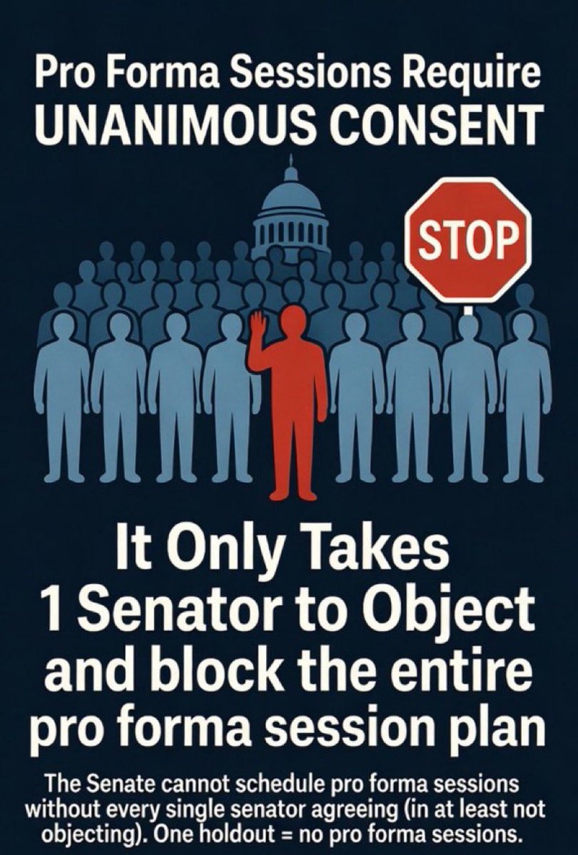 Dukes76's tweet photo. @ckolchacksghost @Chicago1Ray @bayadere_l6598 Grok says this is accurate…Yes, this is largely accurate.
The graphic correctly describes key aspects of how the US Senate handles pro forma sessions. https://t.co/U1gaydv9Gt
