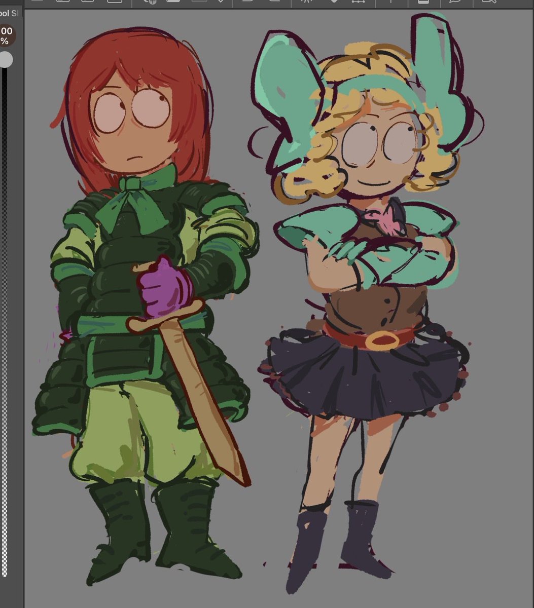 maryhanaae4_'s tweet photo. Red and Annie in their SOT fits, I don’t know if I should finish this along with the rest of the bg characters https://t.co/vKpgfhvajE