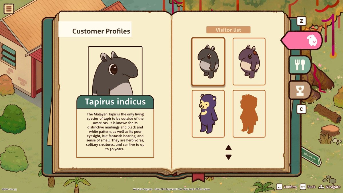 tfgames_'s tweet photo. 🛠️ Feature Preview🛠️ 

The Journal is an essential part of gameplay that accompanies you throughout your time in #Kooeh. Learn more about the recipes that you've discovered &amp; the species of animals that you served! 🐯✨

#indiegame #cozygame #screenshotsaturday https://t.co/Gu1olgs9Du