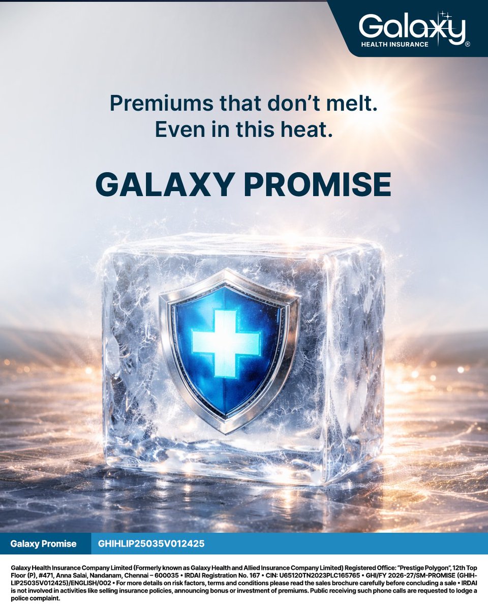 GalaxyHealthIn's tweet photo. Stable. Even in unstable conditions.
Galaxy Promise.

#Galaxyhealthinsurance #Besummersafe #GalaxyPromise #Healthinsurance https://t.co/8c9VmWlRYz